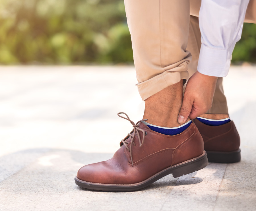 product worn with dress shoes