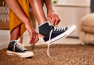 wearing product with casual shoes