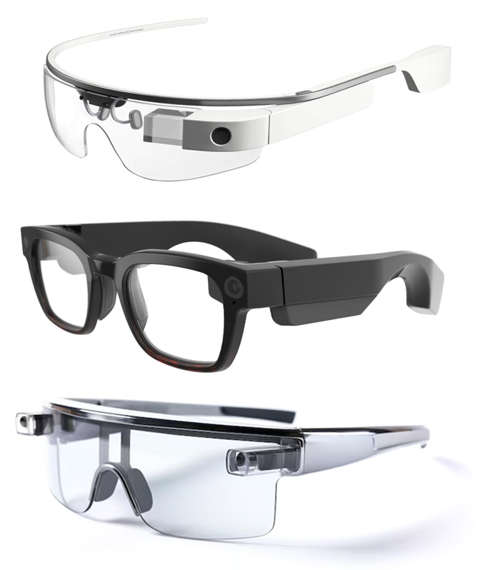 three AR glasses model examples