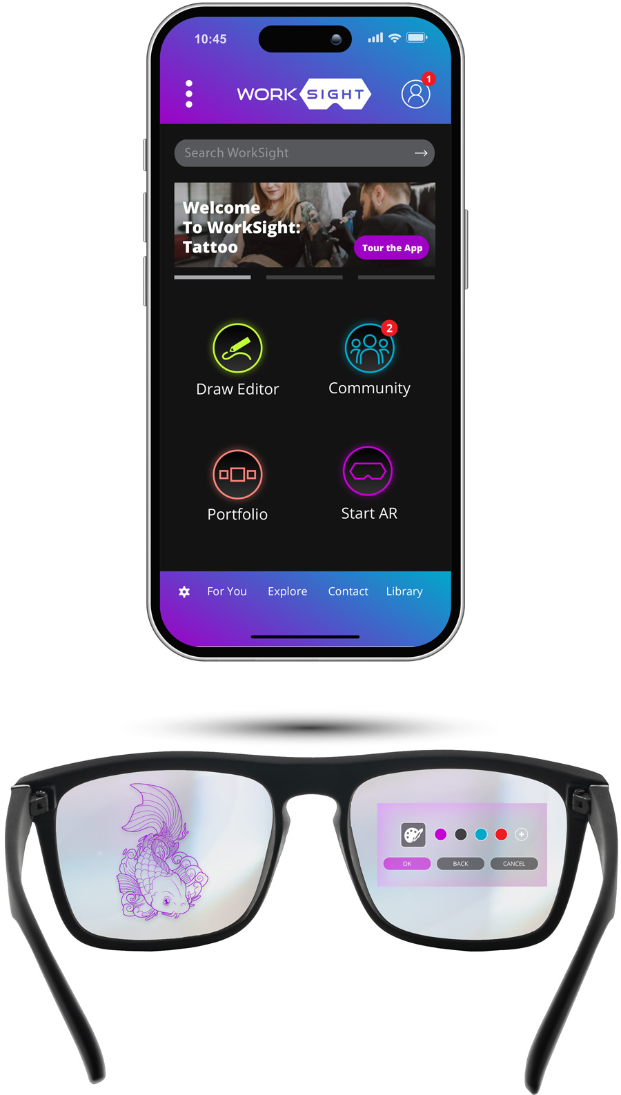 app and AR glasses