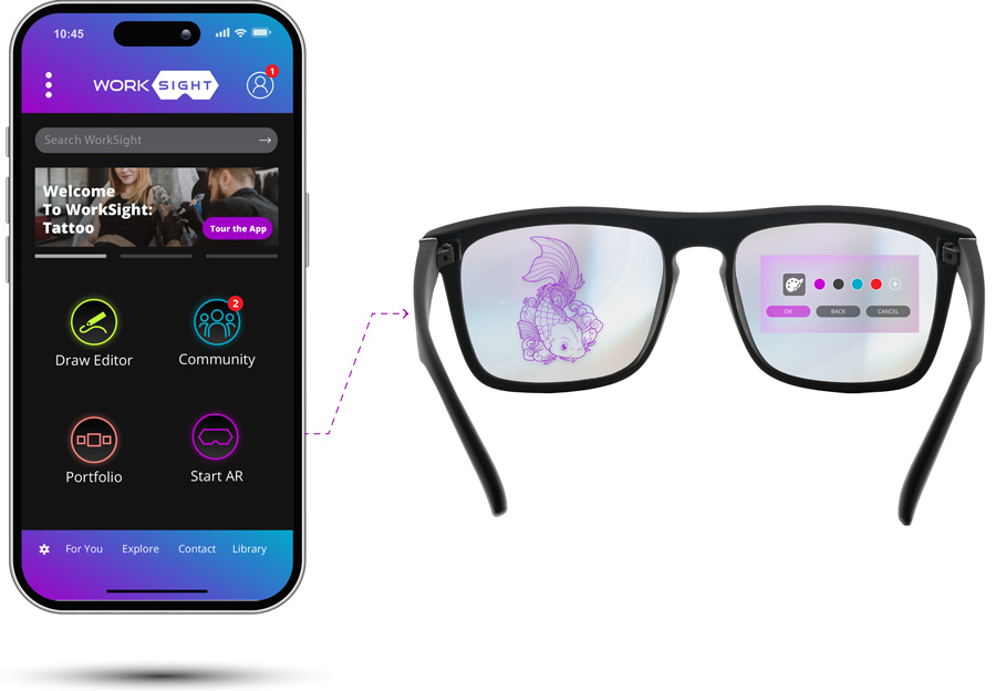 app and AR glasses
