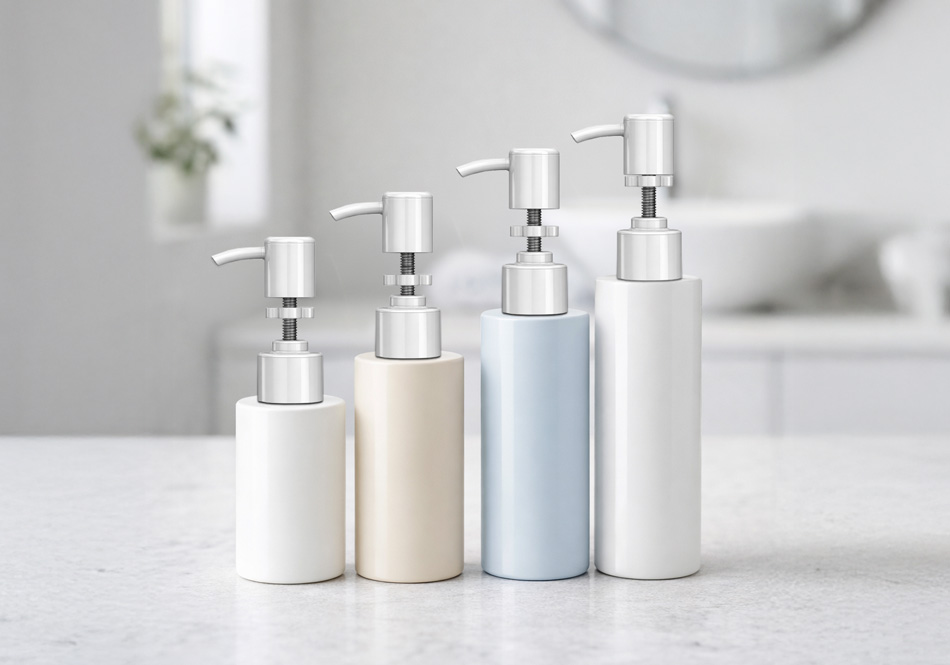 product lineup different colors and sizes bottles