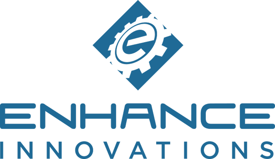 Enhance Innovations logo stacked blue