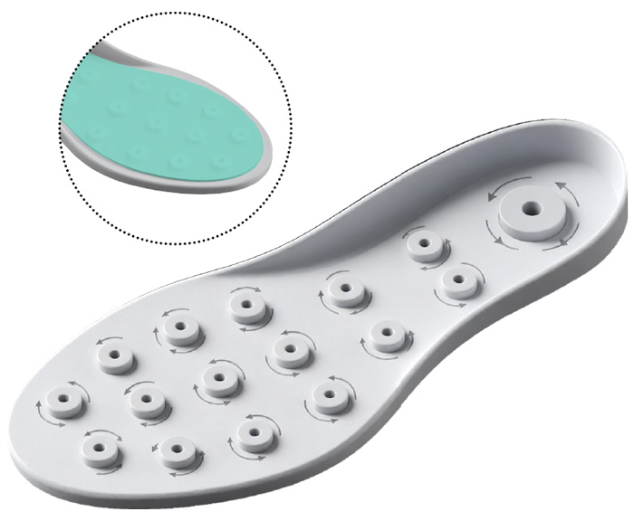 insert with massage points