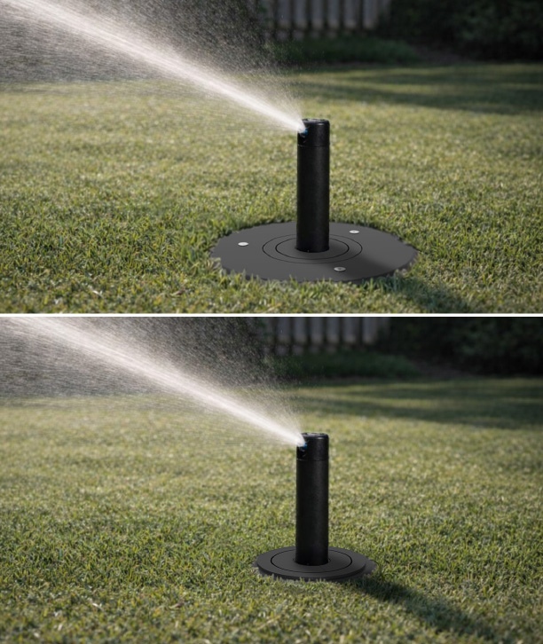 installed product in use on lawn