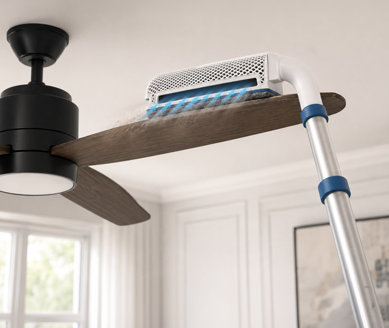 cleaning ceiling fan blades