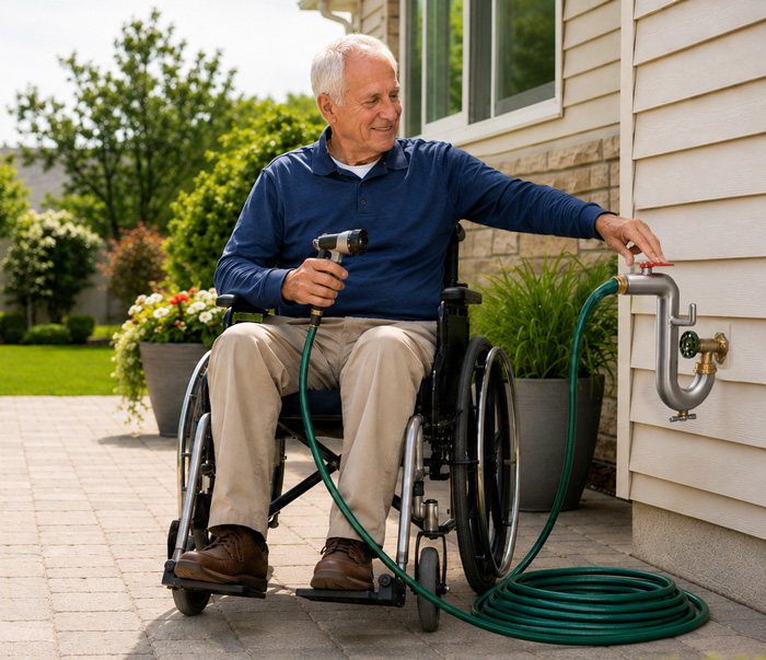 man using product